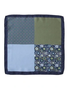 Floral 4-Way Silk Pocket Square In Green
