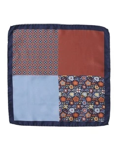 Floral 4-Way Silk Pocket Square In Orange