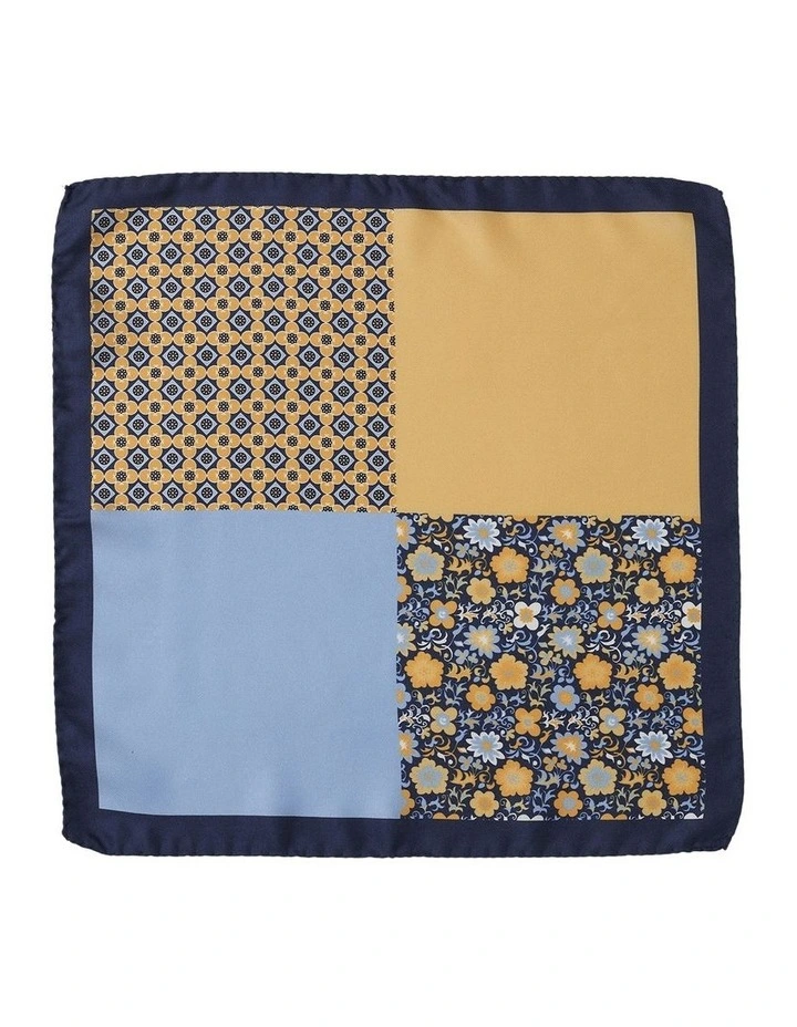 Floral 4-Way Silk Pocket Square In Yellow image 1