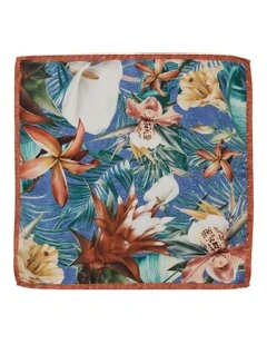Tropical Silk Pocket Square In Orange