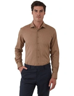 Hadfield Modern Fit Shirt In Coffee
