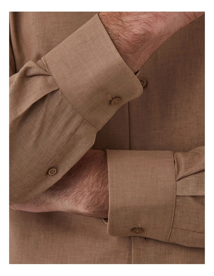 Hadfield Modern Fit Shirt In Coffee image 4