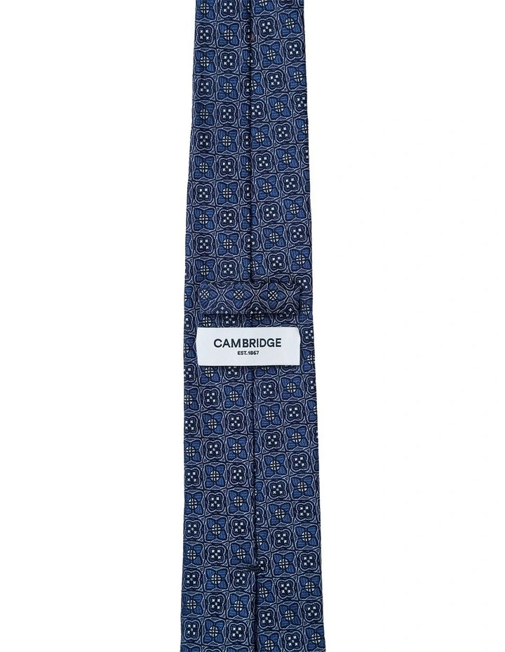 Quatrefoil Silk Tie In Blue image 2
