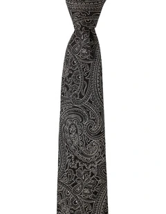 Paisley Silk Tie in Black