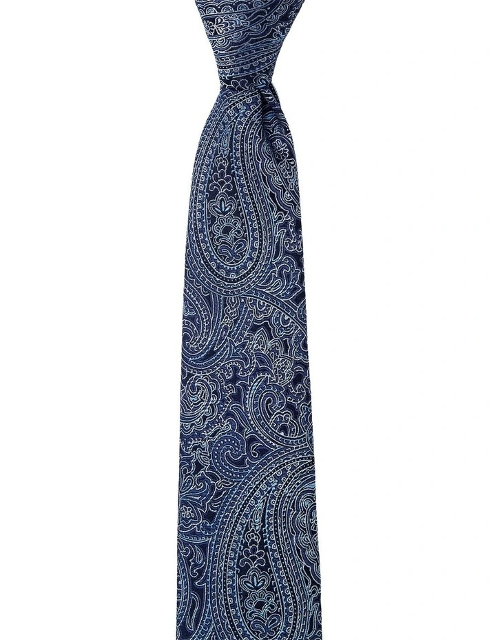 Paisley Silk Tie in Blue image 1