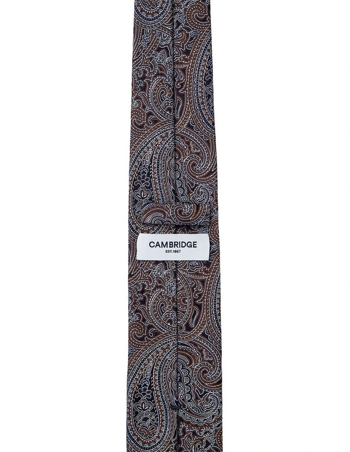 Paisley Silk Tie in Chocolate image 2