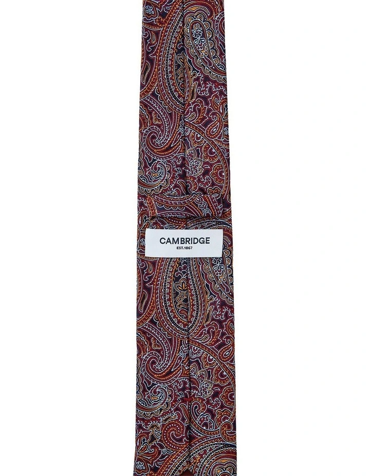 Paisley Silk Tie in Wine image 2