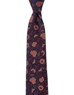 Carnations Silk Tie in Wine