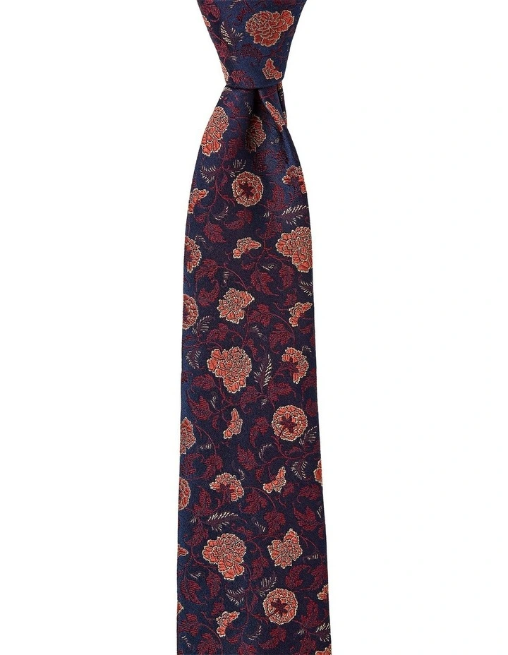 Carnations Silk Tie in Wine image 1