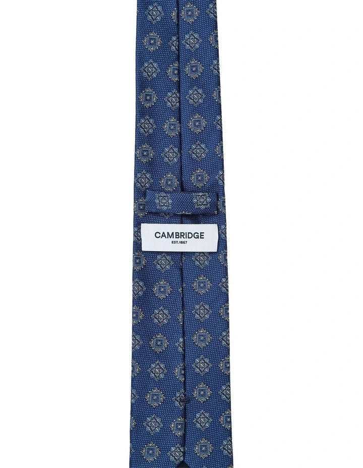 Matte Foulard Silk Tie in Blue image 2