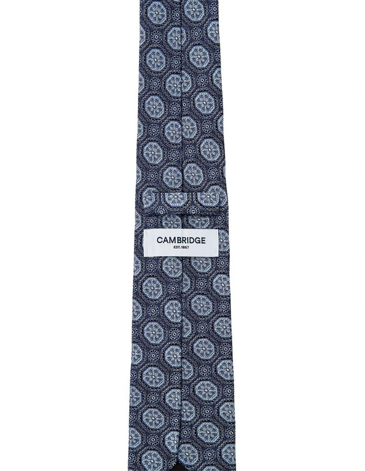 Octogon Foulard Silk Tie in Blue image 2