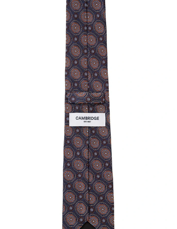 Octogon Foulard Silk Tie in Taupe image 2