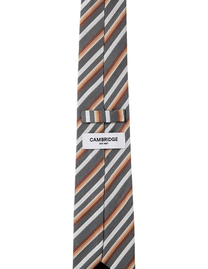 Multistripe Silk Tie in Navy image 2