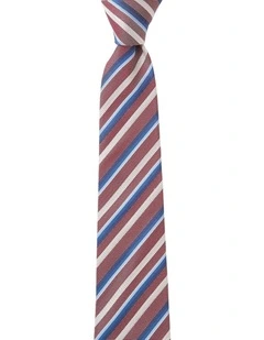 Multistripe Silk Tie in Red
