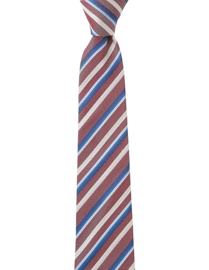Multistripe Silk Tie in Red image 1