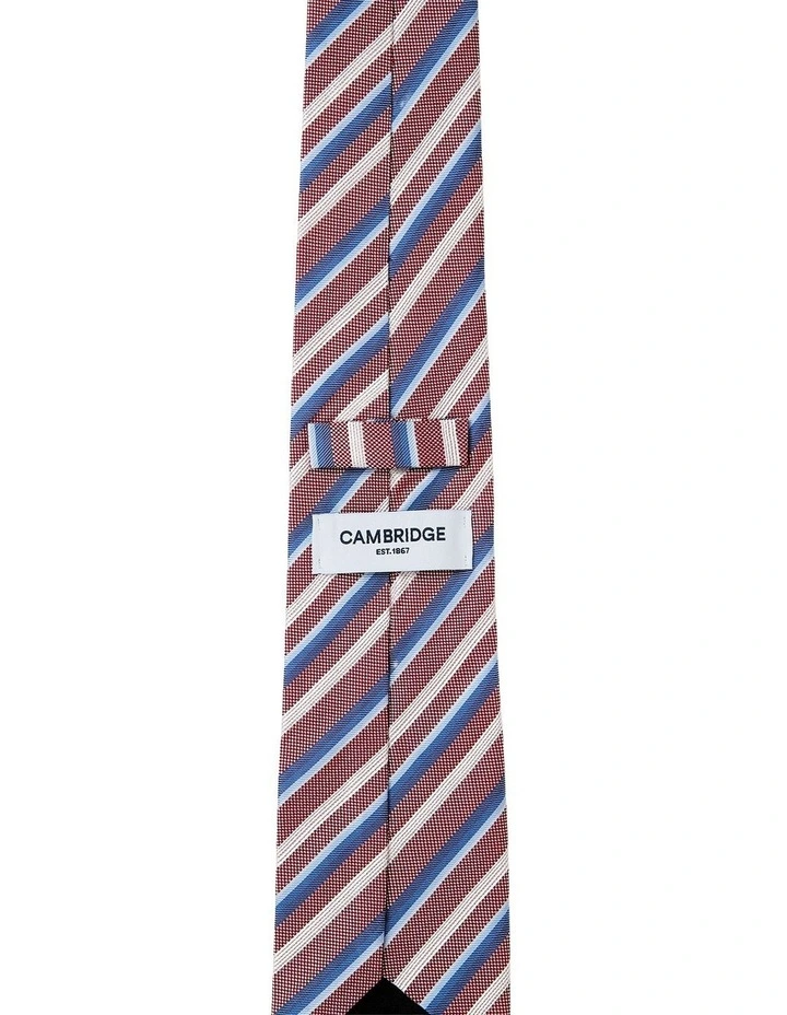 Multistripe Silk Tie in Red image 2