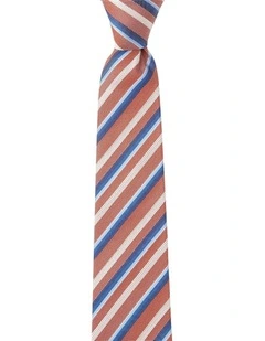 Multistripe Silk Tie in Rust