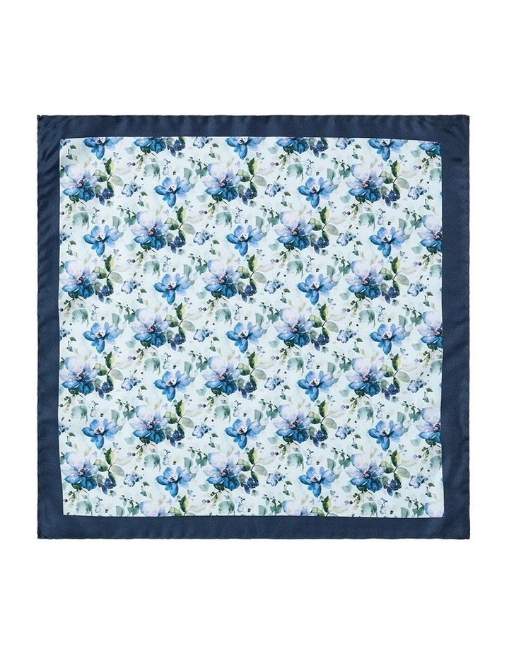 Magnolia Silk Pocket Square in Blue image 1