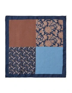 4 Way Paisley Silk Pocket Square in Multi