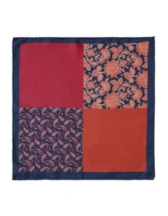 4 Way Paisley Silk Pocket Square in Multi