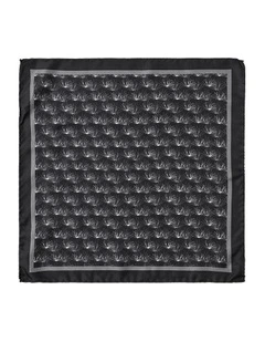 Papyrus Grass Silk Pocket Square in Black