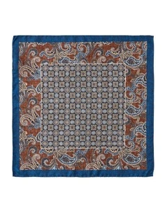 Foulard Paisley Silk Pocket Square in Chocolate