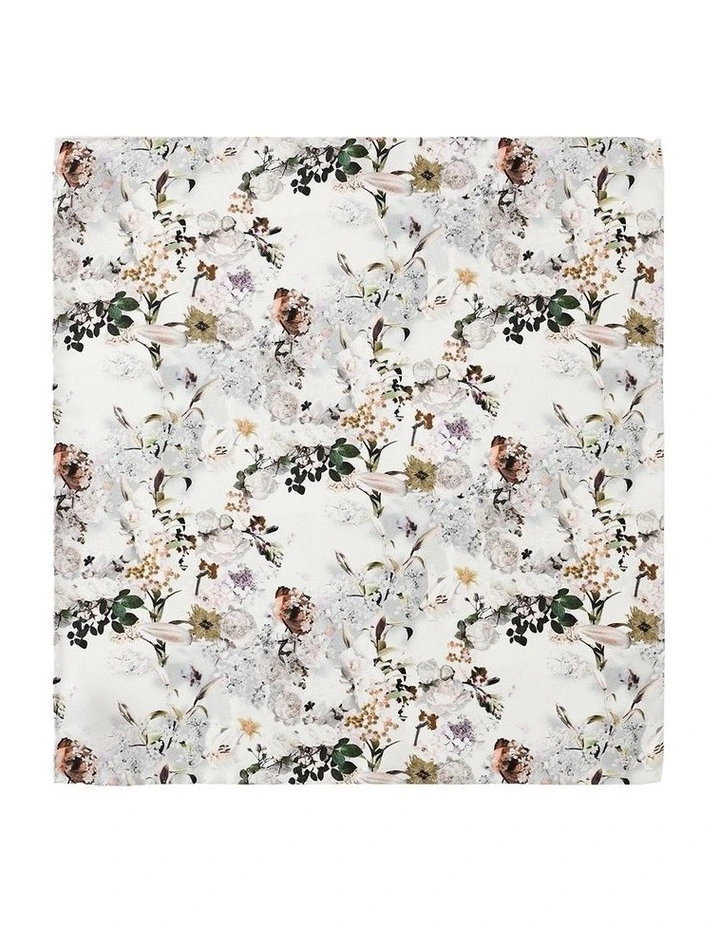 Wedding Floral Silk Pocket Square in White image 1