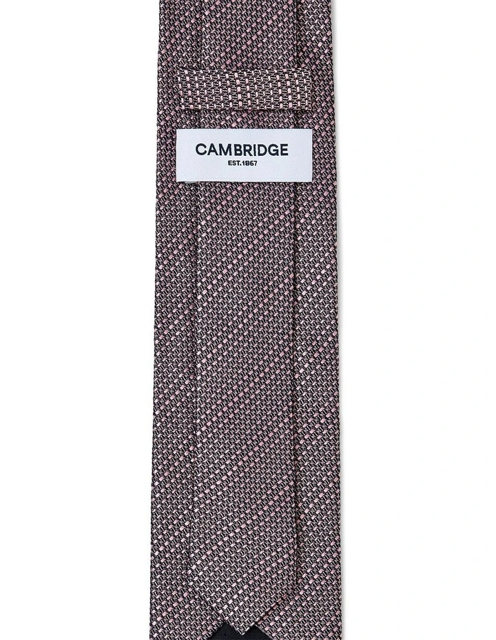 Textured Stripe Silk Tie In Mauve image 2