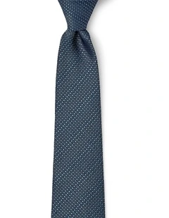 Textured Stripe Silk Tie In Teal