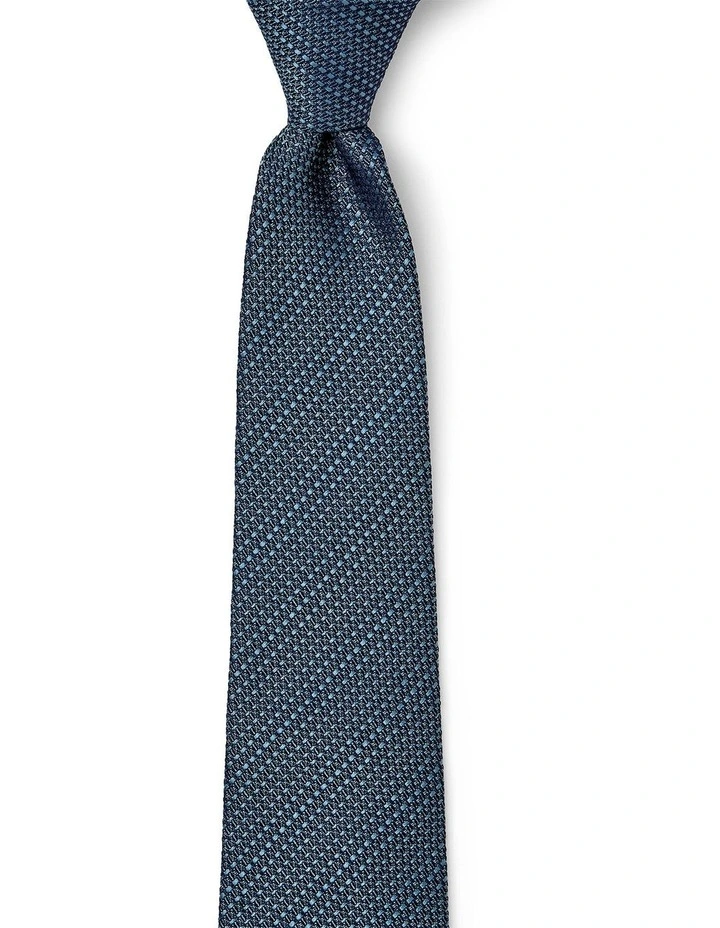 Textured Stripe Silk Tie In Teal image 1