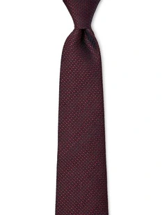 Textured Stripe Silk Tie In Bordeaux