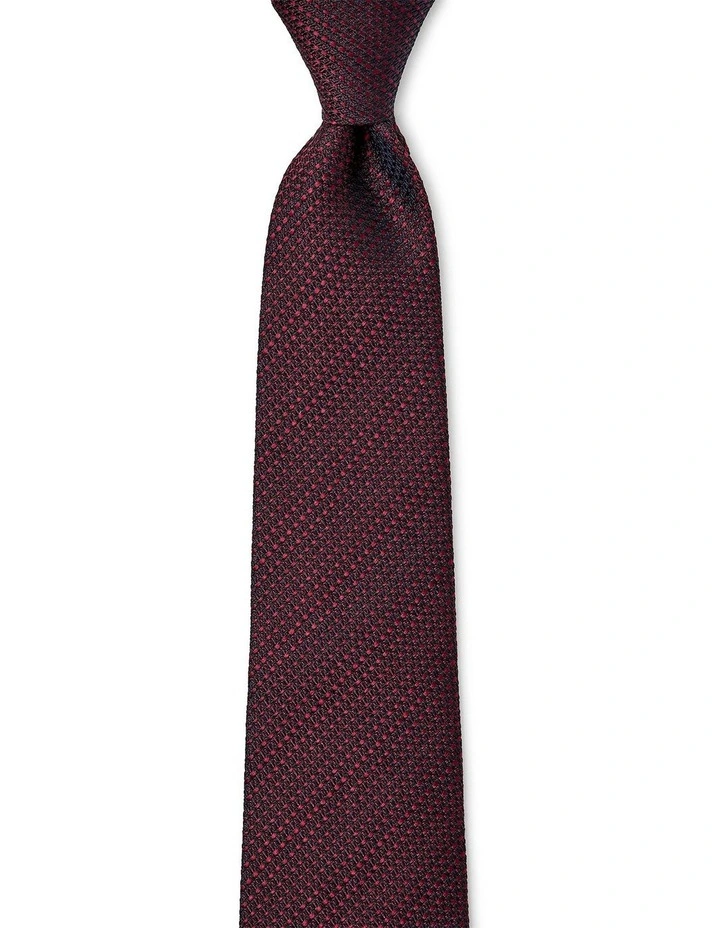 Textured Stripe Silk Tie In Bordeaux image 1