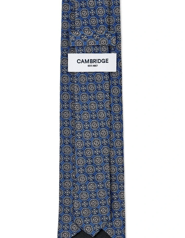 Double Foulard Silk Tie In Blue image 2