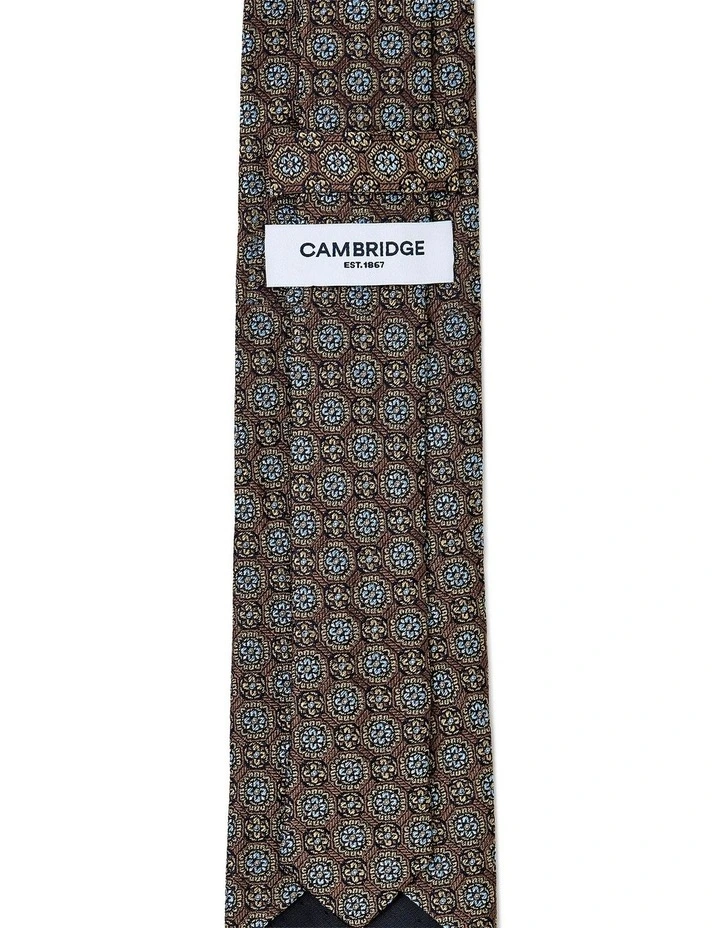 Double Foulard Silk Tie In Chocolate image 2