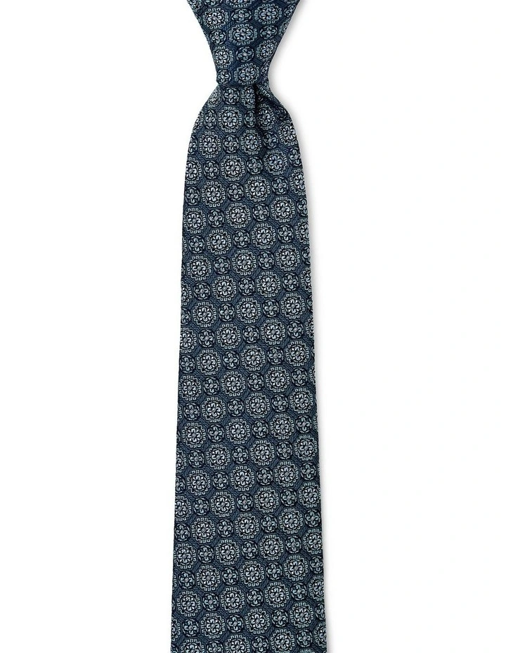 Double Foulard Silk Tie In Teal image 1