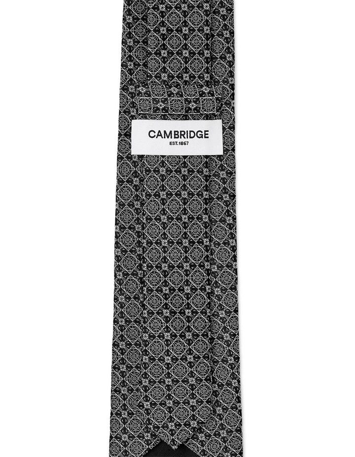 Astrolabe Silk Tie In Black & White image 2