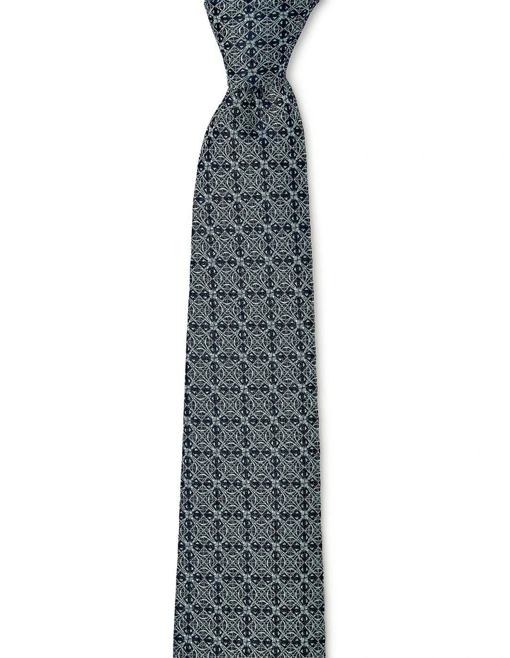 Astrolabe Silk Tie In Teal image 1