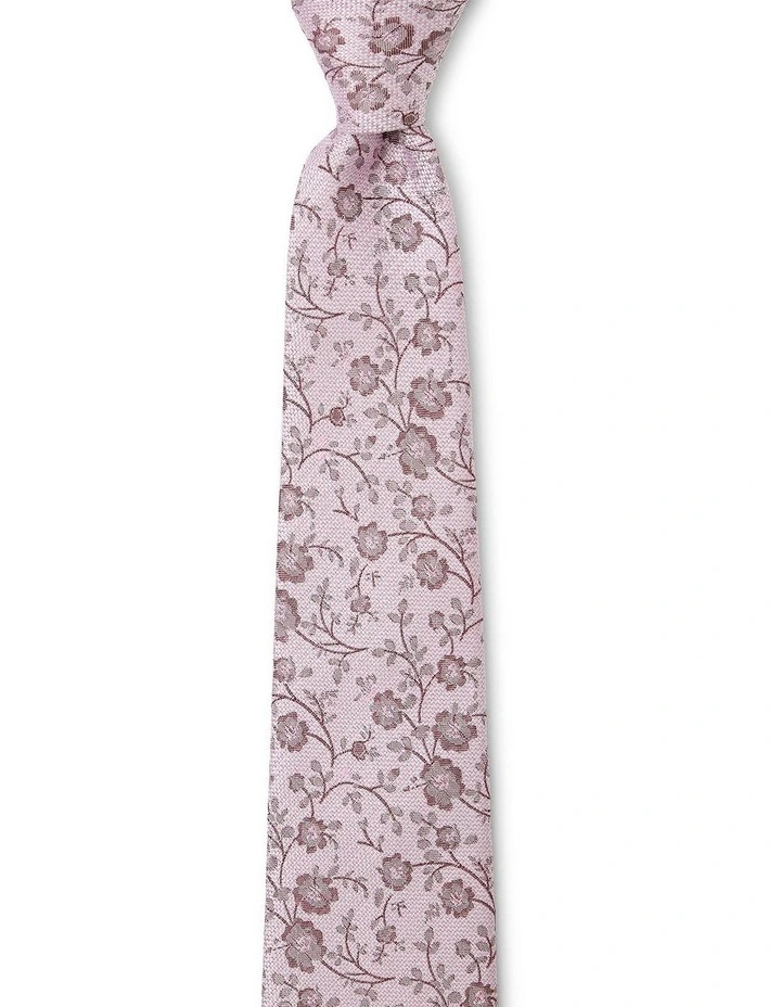 Blossoms Silk Tie In Pink image 1