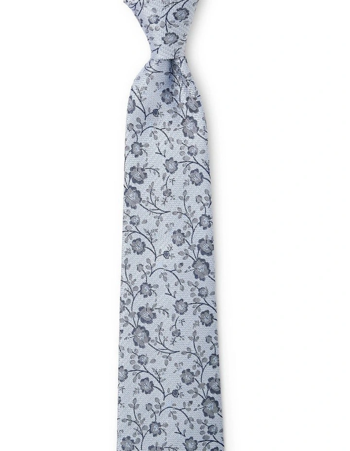 Blossoms Silk Tie In Sky image 1