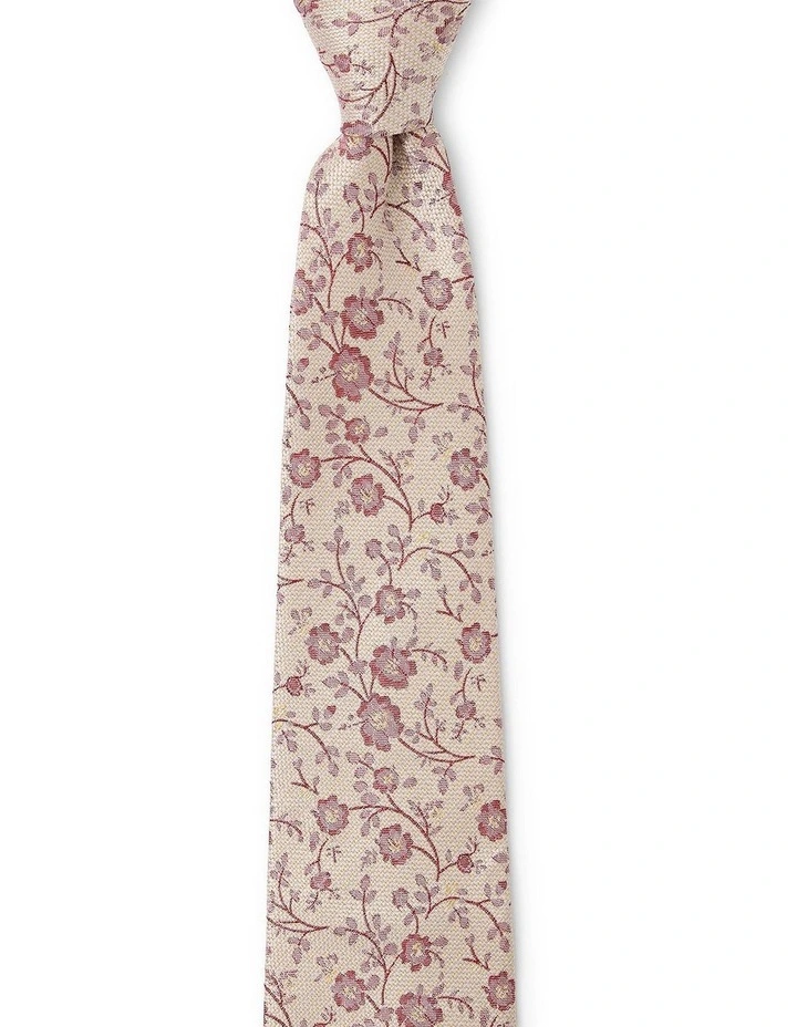 Blossoms Silk Tie In Yellow image 1