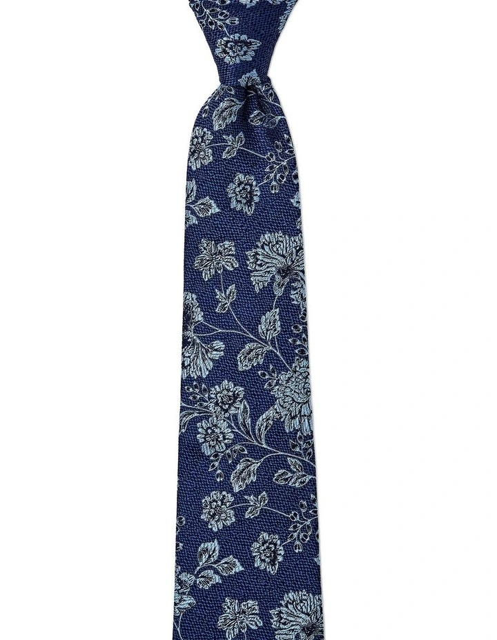 Carnations Silk Tie In Blue image 1