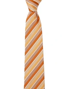 Grosgrain Stripe Silk Tie In Yellow