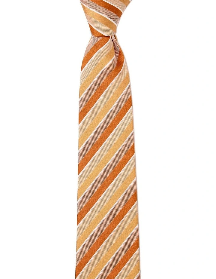 Grosgrain Stripe Silk Tie In Yellow image 1