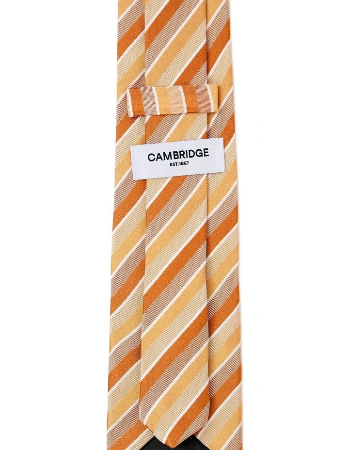 Grosgrain Stripe Silk Tie In Yellow image 2