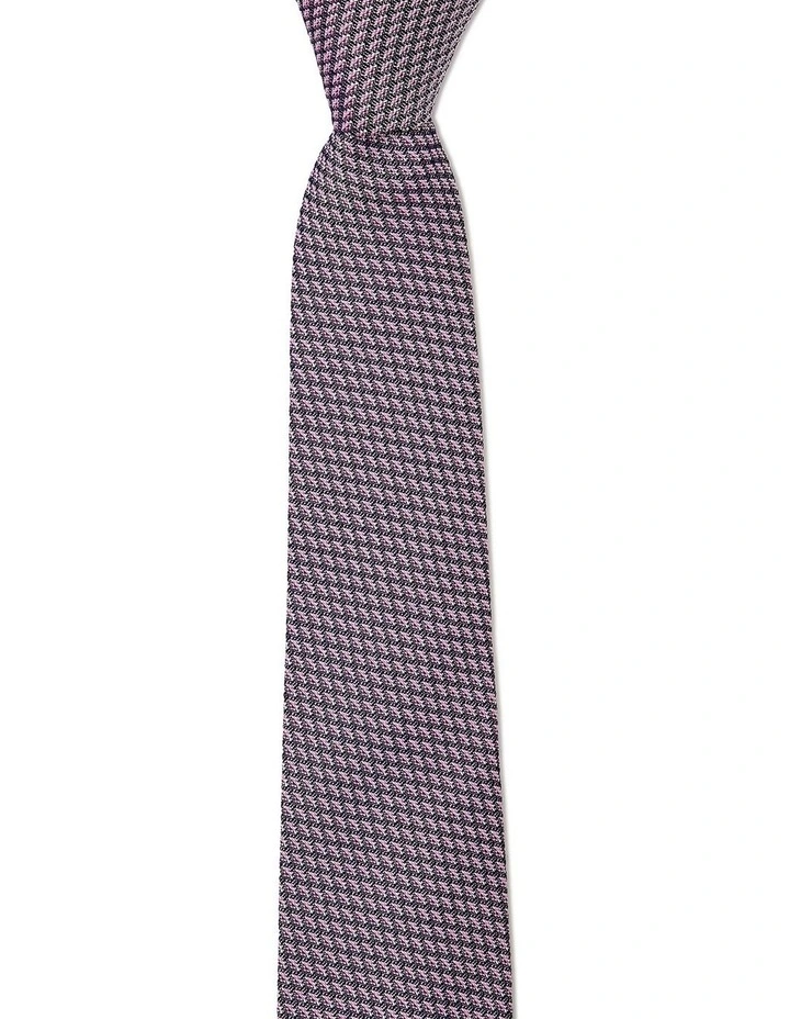 Lattice Silk Tie In Pink image 1