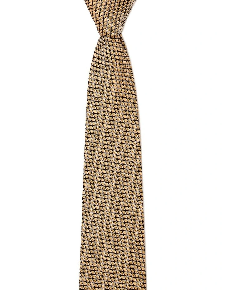 Lattice Silk Tie In Yellow image 1