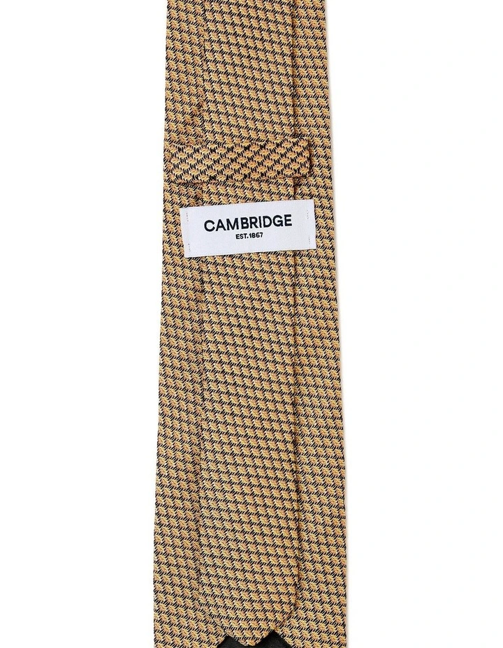 Lattice Silk Tie In Yellow image 2