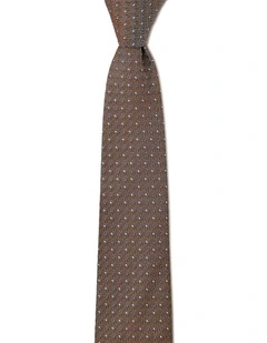 Neat Geo Silk Tie in Coffee