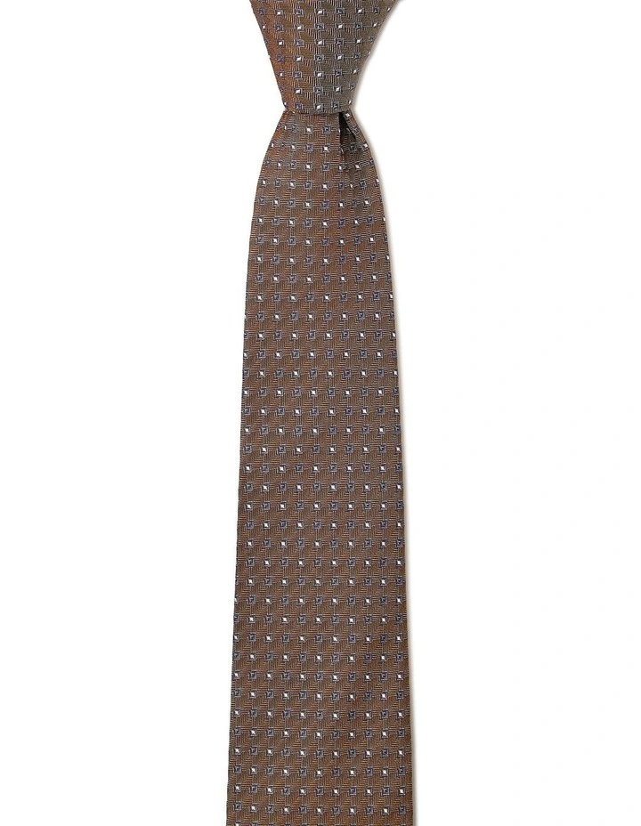 Neat Geo Silk Tie in Coffee image 1