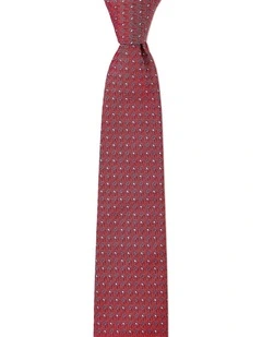 Neat Geo Silk Tie In Red